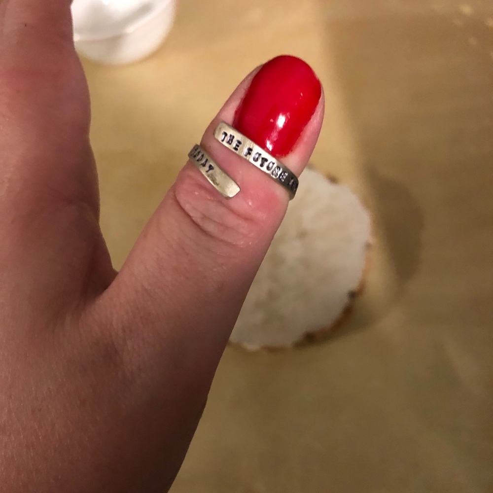 Silver inspirational ring